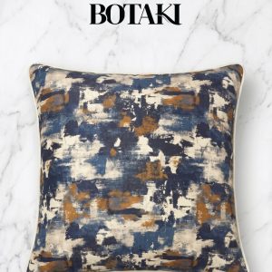 Home Indigo Earth - terracota, navy blue and beige on a 60cm x 60cm scatter cushion
